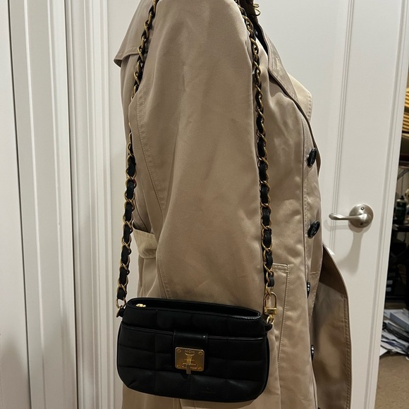 MCM SMALL BLACK QUILTED SHOULDER BAG - Picture 11 of 11